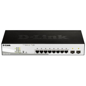 D-Link DGS-1210-10P 10-Port Gigabit L2+ Managed PoE+ Switch, 8 PoE+ Gigabit ports and 2 SFP ports